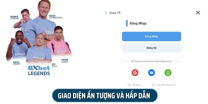 Giao diện của 8XBET  luôn gây ấn tượng với nhiều người